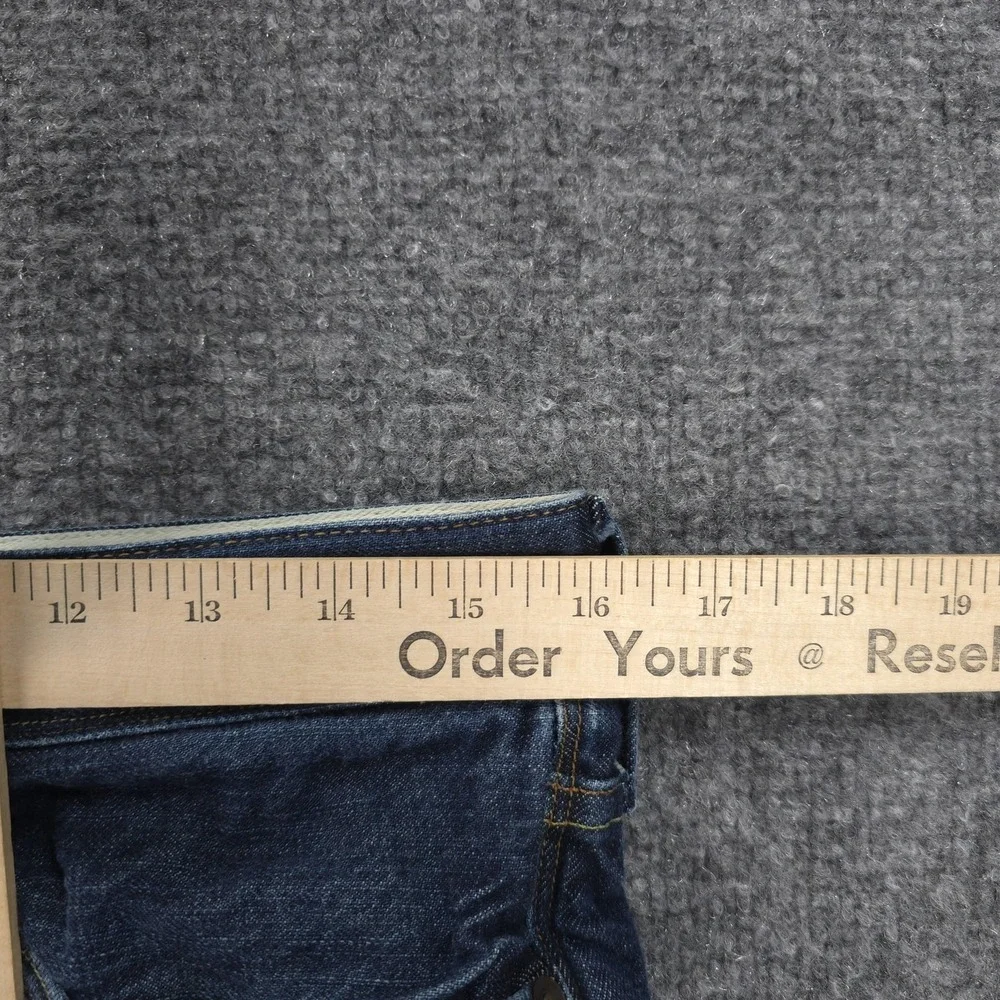 Levis‎ Made & Crafted Jeans Mens 33x29 Blue Ruler Straight Button Fly Big E Logo
